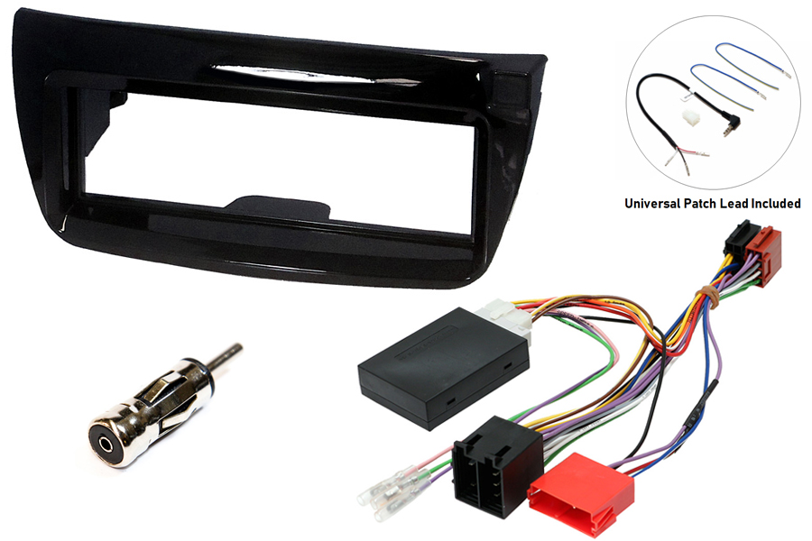 Fiat Doblo, Vauxhall Combo complete Single DIN stereo upgrade fitting kit (GLOSS BLACK)