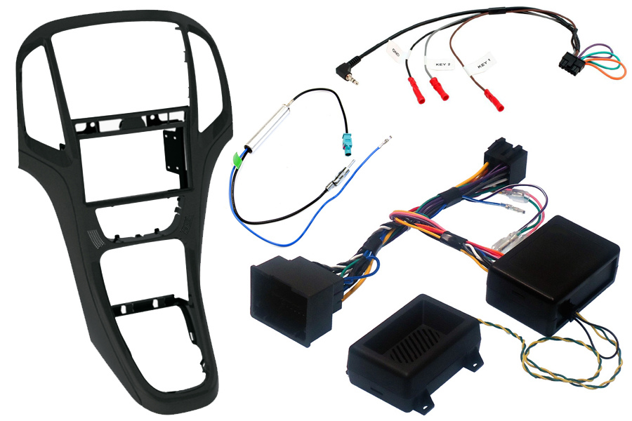 Vauxhall Astra J (2010-2015) Double DIN stereo upgrade fitting kit with SWC (MATT BLACK) 