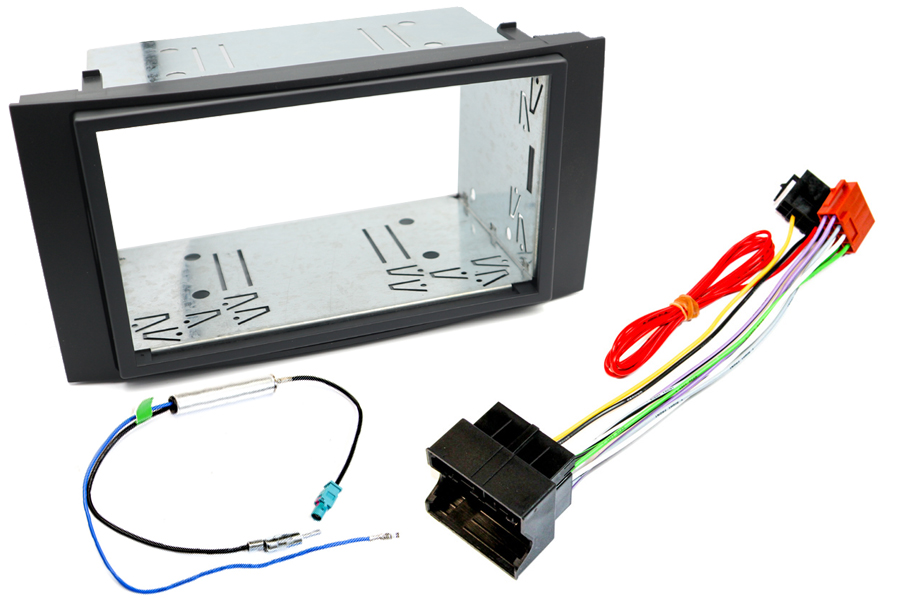 Volkswagen Touareg I (2003-2009) Double DIN fitting kit with hardwire ignition