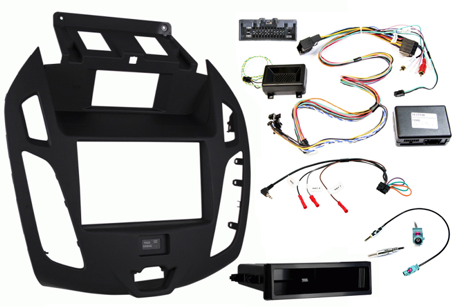 Ford Transit Connect (2014 Onwards) Single/Double DIN fitting kit (WITH DISPLAY) MATT BLACK