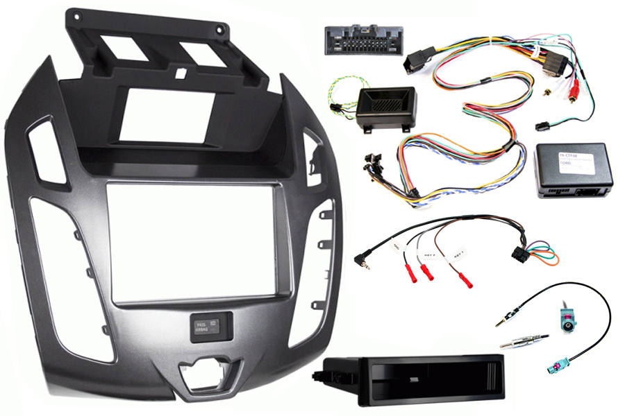 Ford Transit Connect (2014 Onwards) Single/Double DIN fitting kit (WITH DISPLAY) SILVER