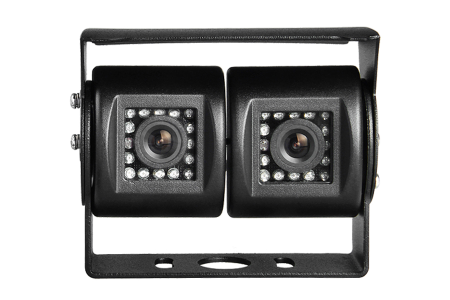 Dual Lens heavy duty rear view camera with adjustable bracket for Vans/ Motorhomes NTSC (BLACK)