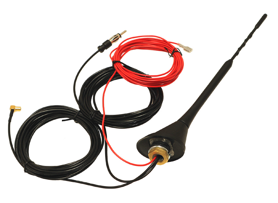 DAB, AM, FM active amplified roof mount antenna with 5m cable