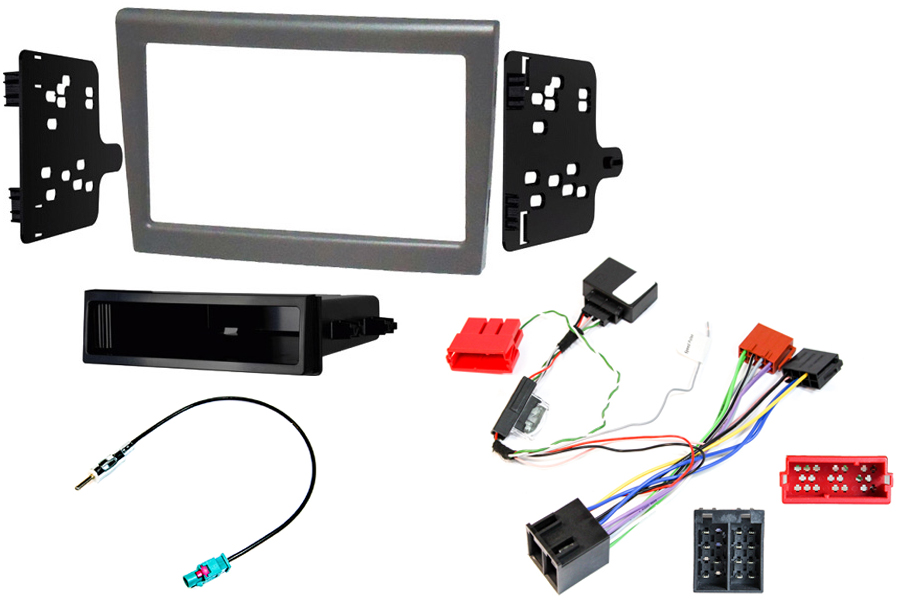 Porsche 987 and 997 Single/ Double DIN stereo fitting kit (WITH CANBUS IGNITION) SILVER