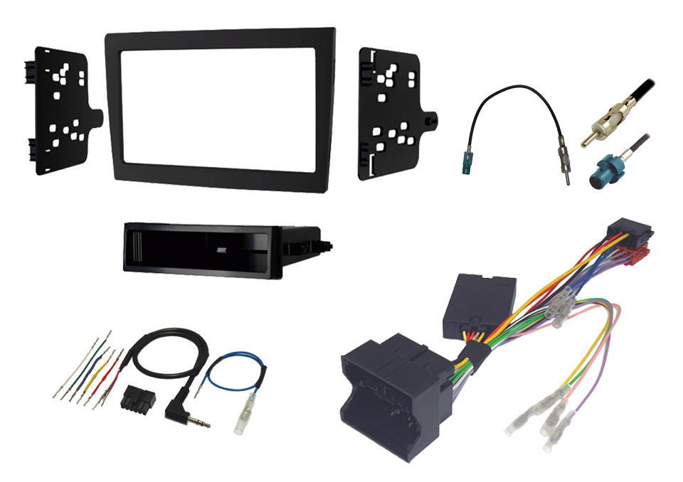 Porsche 987 and 997 Single/ Double DIN stereo upgrade fitting kit (WITHOUT BOSE) BLACK