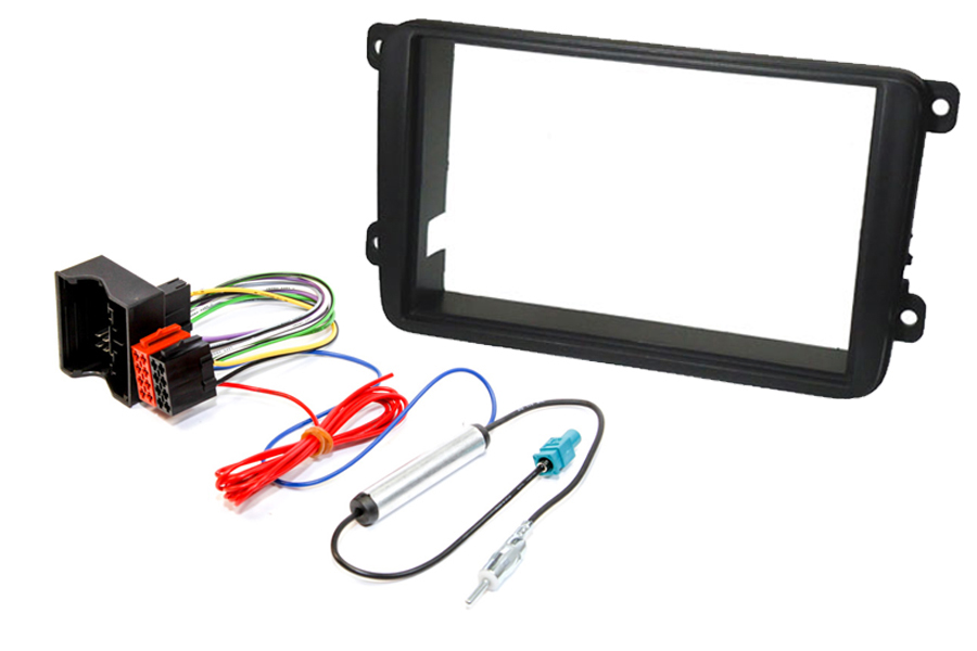 Volkswagen Double DIN car stereo upgrade fitting kit (HARDWIRE IGNITION)