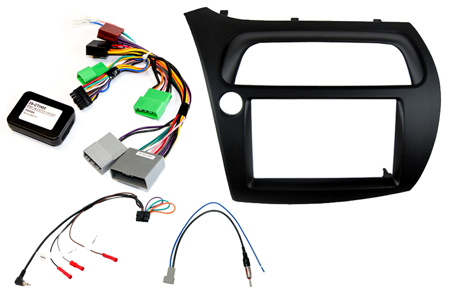 Honda Civic 2006> double DIN car stereo upgrade fitting kit (Left Hand Drive)