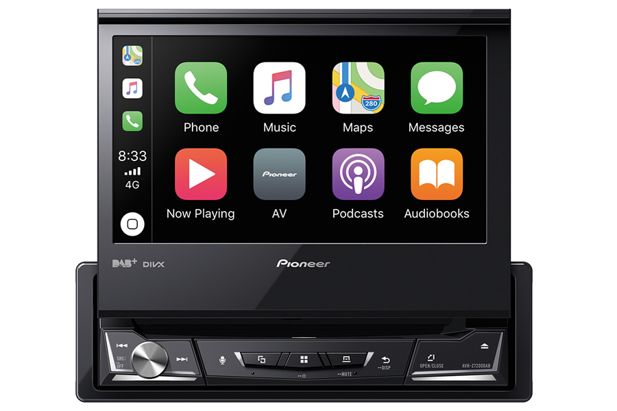 Pioneer AVH-Z7200 single DIN multimedia player with Carplay and 7 inch foldable display