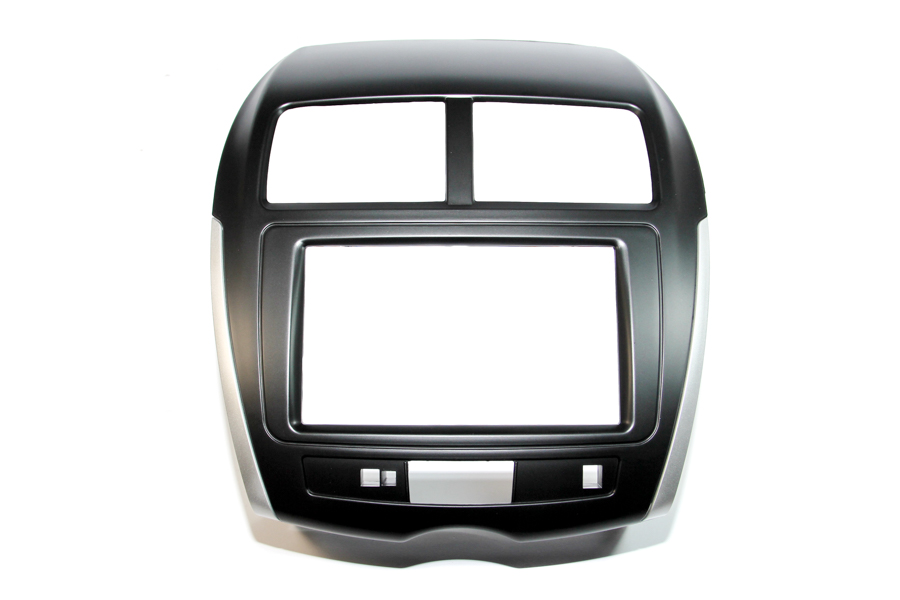 Citroen C4 Aircross 2012-2017 double DIN car radio fascia Black (Silver Trim no buttons)