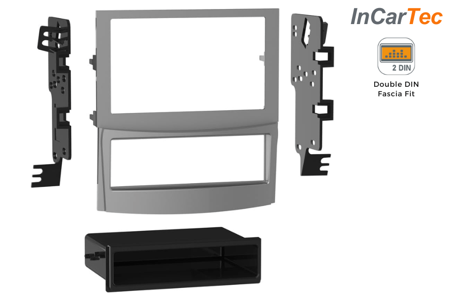 Subaru Outback / Legacy (2010-2012) Double DIN car audio stereo fascia Silver (WITH FACTORY NAV)