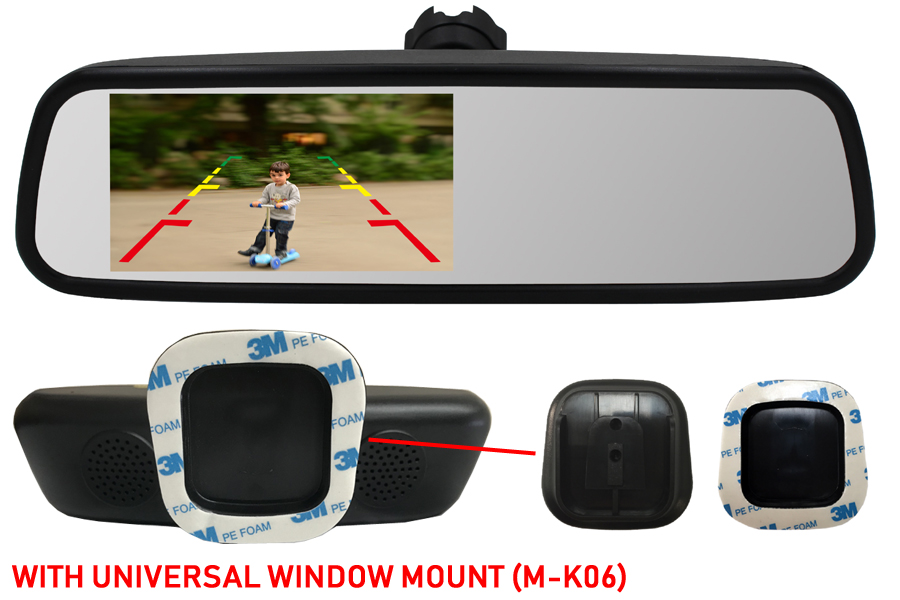 4.5 inch Rear view mirror monitor (Universal Window Mount)