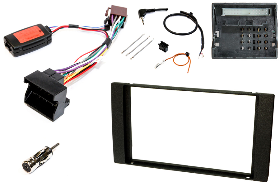 Ford Double DIN complete stereo upgrade fitting kit (For cars WITH steering wheel controls) BLACK