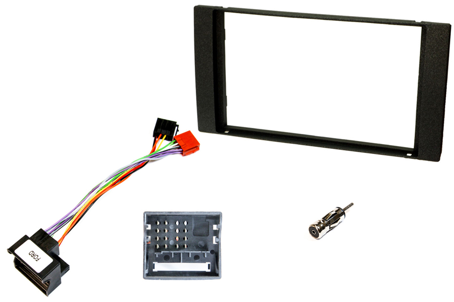 Ford (2002 Onwards) Double DIN stereo upgrade fitting kit (WITHOUT STEERING CONTROLS) BLACK