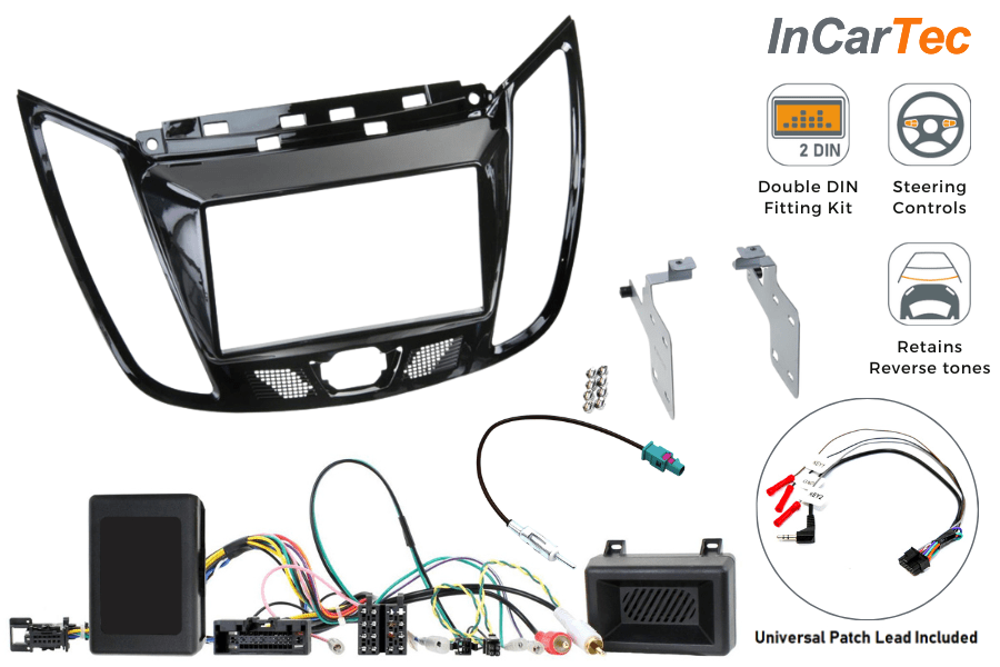 Ford C-Max (2010 Onwards) Kuga (2012 Onwards) Double DIN fitting kit (WITH PARKING SENSOR RETENTION)