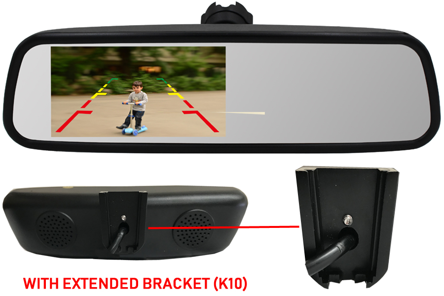 4.5 inch Rear view mirror monitor (With extended K10 Bracket)