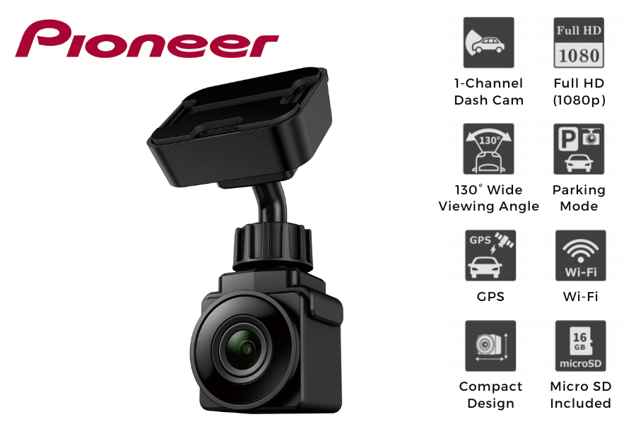 Pioneer VREC-DH200 1-Channel (Front) 1080p HD ultra compact Dash Camera