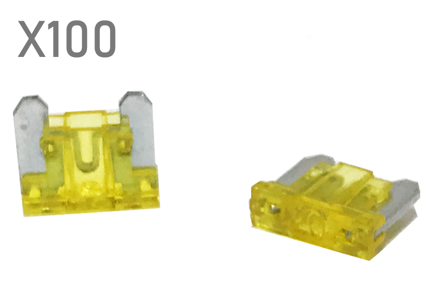 20 Amp Yellow ACN mini blade fuses (100pcs pack)