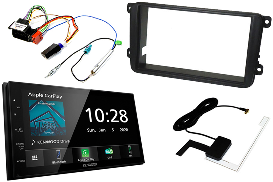Volkswagen Double DIN car stereo upgrade fitting kit and Kenwood DMX5020DABS (Carplay/Android)
