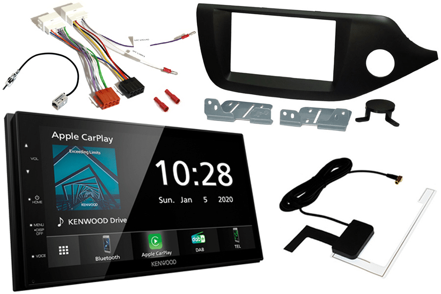 Kia Cee'd (2012-2016) Double DIN stereo upgrade fitting kit and Kenwood DMX5020DAB (Carplay/Android)