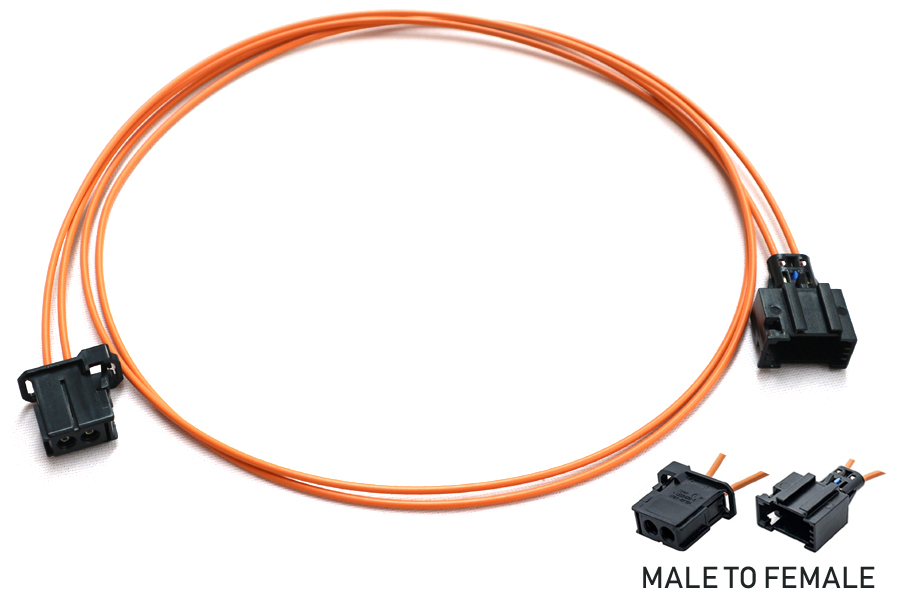 2 Metre (200cm) MOST fibre optic extension cable (Male to Female)