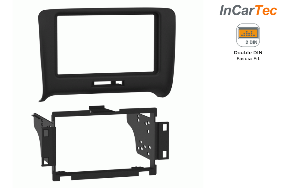 Audi TT 8J (2006-2014) Double DIN FLUSH FIT car radio fascia adapter panel (MATT BLACK)