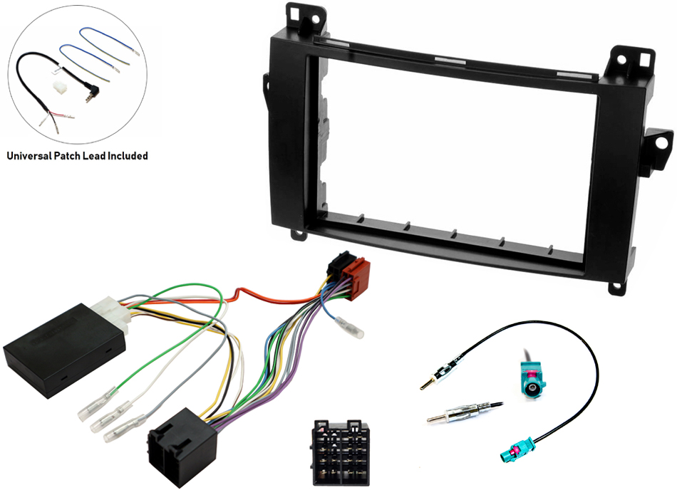 Mercedes (AUDIO 5) Double DIN stereo upgrade fitting kit with steering controls (ISO CONNECTION)