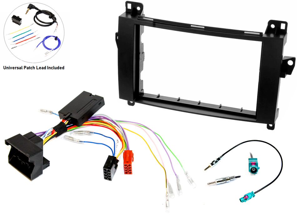 Mercedes Vito (2015 Onwards) Double DIN stereo upgrade fitting kit with steering controls