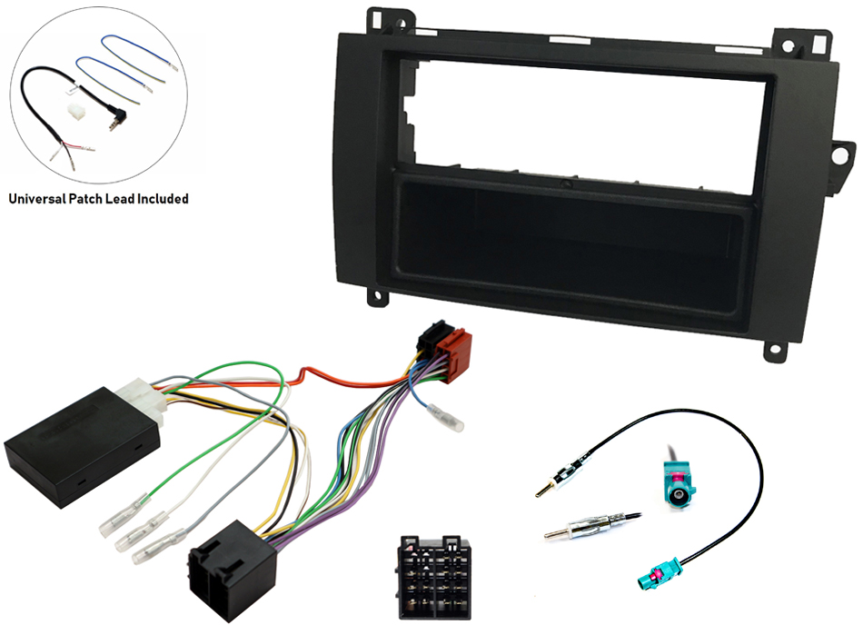Mercedes (AUDIO 5) Single DIN stereo upgrade fitting kit with steering controls (ISO CONNECTION)