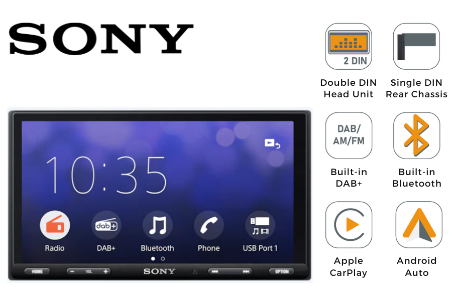 Sony XAV-AX5650 (SLIM CHASSIS) Double DIN head unit with Carplay, Android Auto, DAB+, HDMI