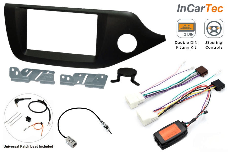Kia Cee'd 2nd Gen JD (2012-2016) Double DIN car stereo upgrade fitting kit (OEM Navigation)