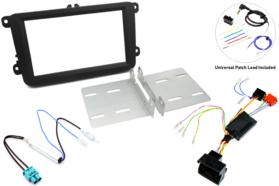 Volkswagen Double DIN stereo upgrade fitting kit (Steering wheel controls) For Highline & Amplified
