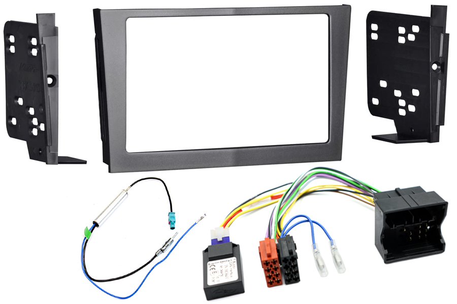 Vauxhall Double DIN complete stereo upgrade fitting kit with CAN ignition (CHARCOAL METALLIC)