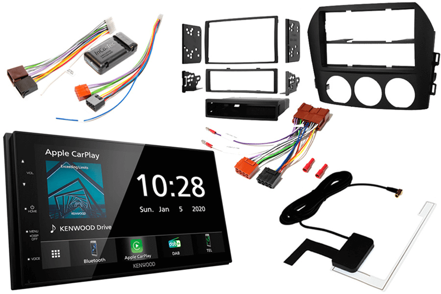 Mazda MX5 (06-09) WITH BOSE Double DIN fitting kit and Kenwood DMX5020DABS (Carplay/Android)