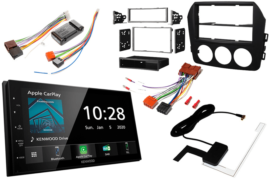 Mazda MX5 (09-15) WITH BOSE Complete Double DIN fitting kit and Kenwood DMX5020 (Carplay/Android)