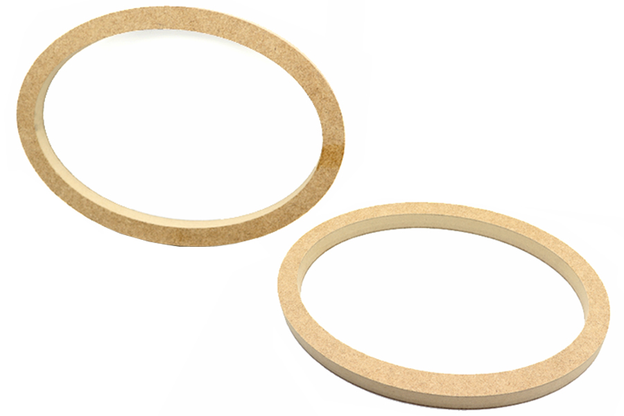 Inex 5.25 130mm Pair of MDF Speaker Spacer Mounting Rings 18mm Thick ID 144mm 