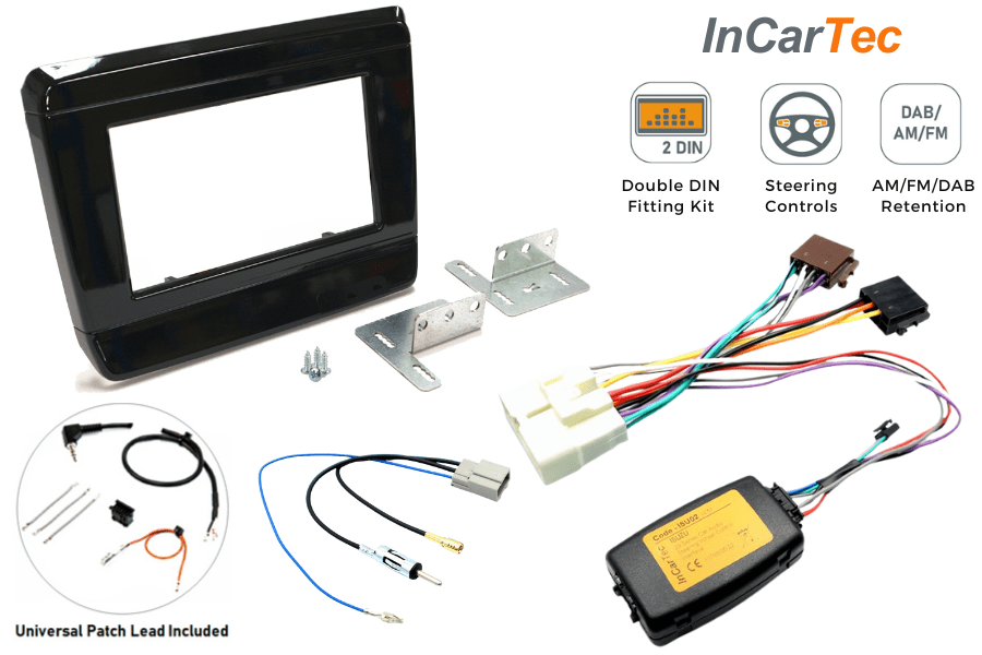 Isuzu D-Max (2020 Onwards) Double DIN car stereo upgrade fitting kit (PIANO BLACK)