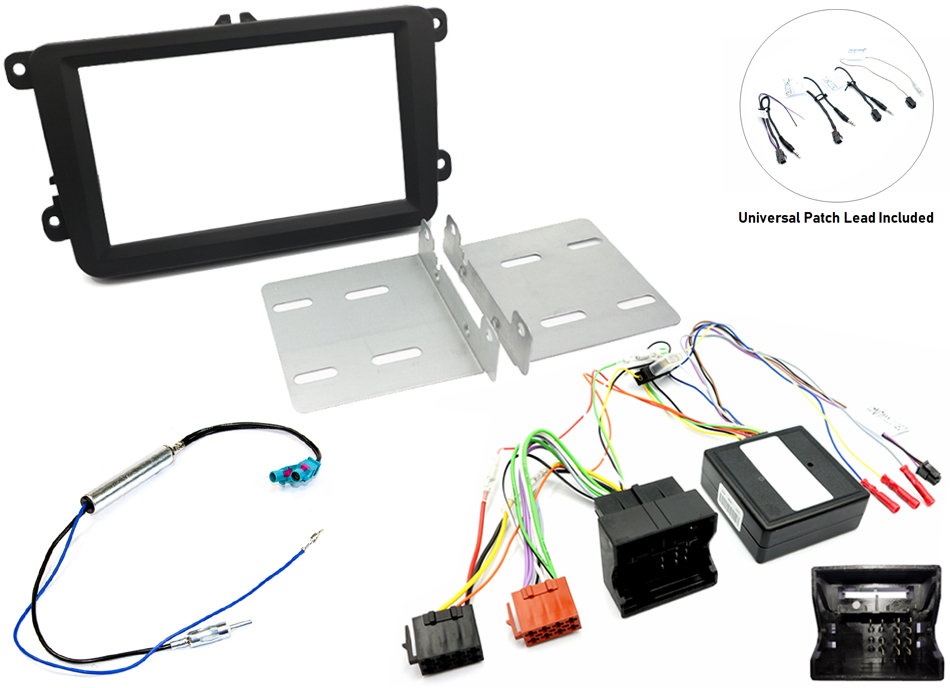 Volkswagen Double DIN stereo upgrade fitting kit (Steering wheel controls) RCD300 RCD500