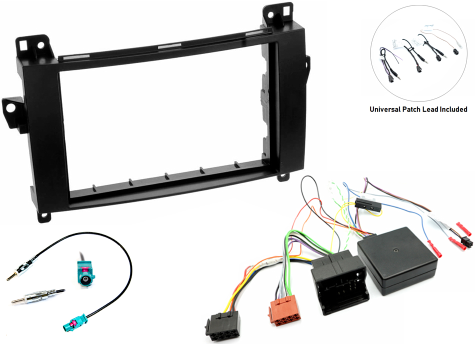 Mercedes (AUDIO 20) Double DIN stereo fitting kit with steering controls (QUADLOCK CONNECTION)