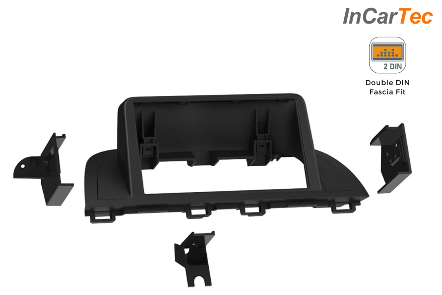 Mazda 3 2014-2018 Double DIN (Single Chassis) car stereo fascia adapter (MATT BLACK)