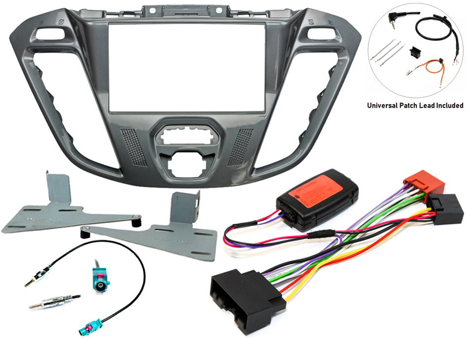 Ford Transit Custom (GLOSS GREY/NEBULA GLOSS) Double DIN fitting kit (WITHOUT TOP DISPLAY)