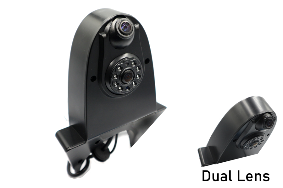 Universal Dual lens Van extended roof top reverse view camera (BLACK)