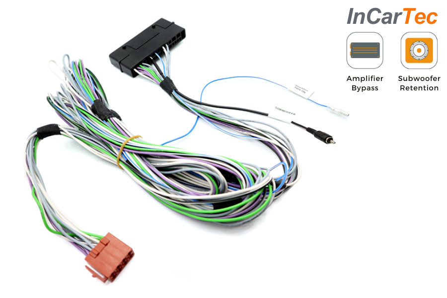 Porsche PCM3 BOSE MOST25 Fibre Optic Amplifier Bypass Cable and Subwoofer Retention