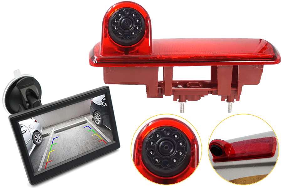 Vauxhall Vivaro, Renault Trafic, Nissan NV300 (2014 >) high level brake light camera and monitor kit