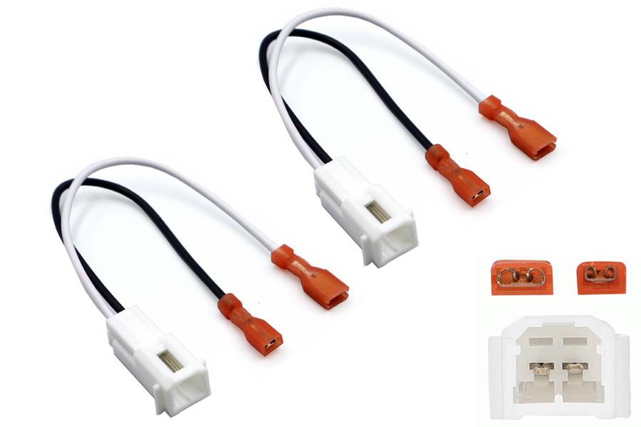 Chrysler, Jeep, Mazda, Jaguar car audio speaker adapter cable leads (Pair)