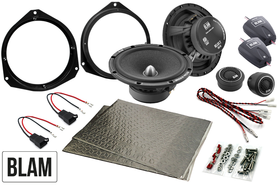 Abarth, Citroen, Fiat, Vauxhall 165mm (6.5 Inch) complete BLAM RELAX speaker upgrade fitting kit