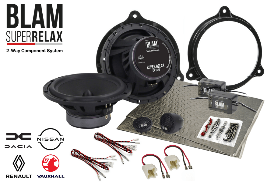 Renault, Dacia, Nissan 165mm (6.5 Inch) BLAM RELAX car speaker upgrade fitting kit