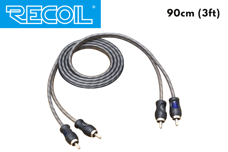 RECOIL Echo Series 90cm (3ft) Premium Twisted 2-Channel RCA audio cable