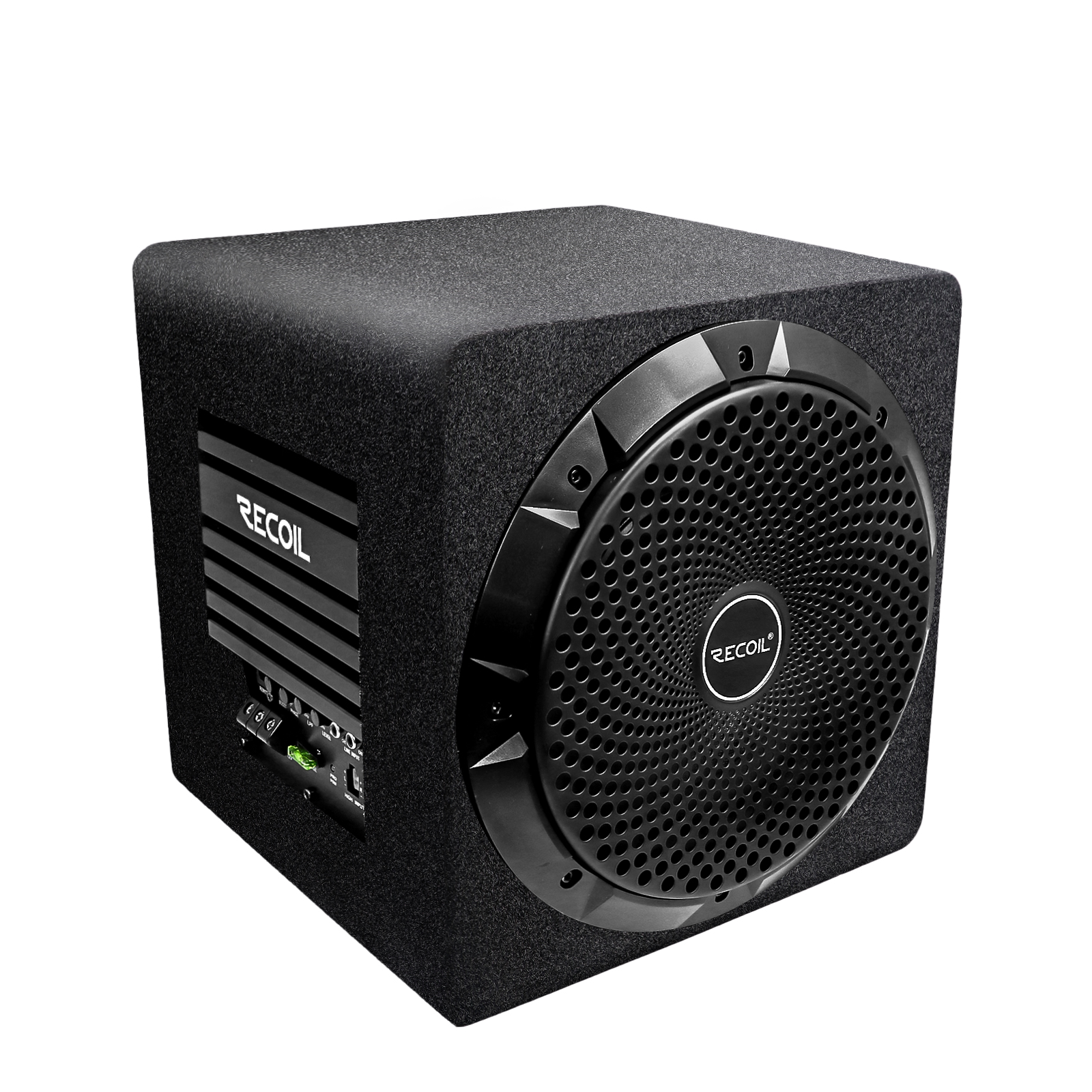 Recoil 10-inch (250mm) Active Subwoofer with Passive Radiator and Built-in 600W Amplifier