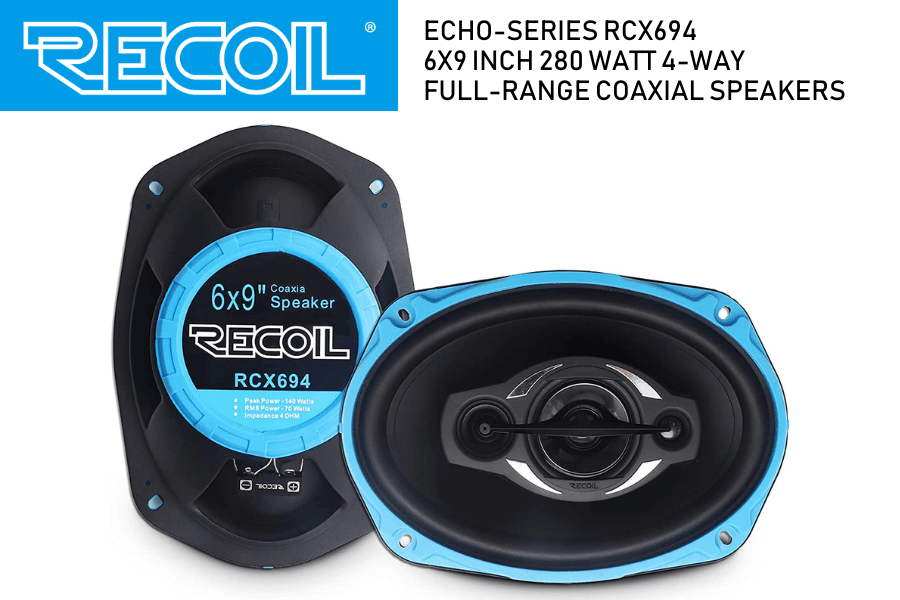 Recoil Echo-Series RCX694 6x9 inch 280 watt 4-way full-range coaxial speakers (PAIR)