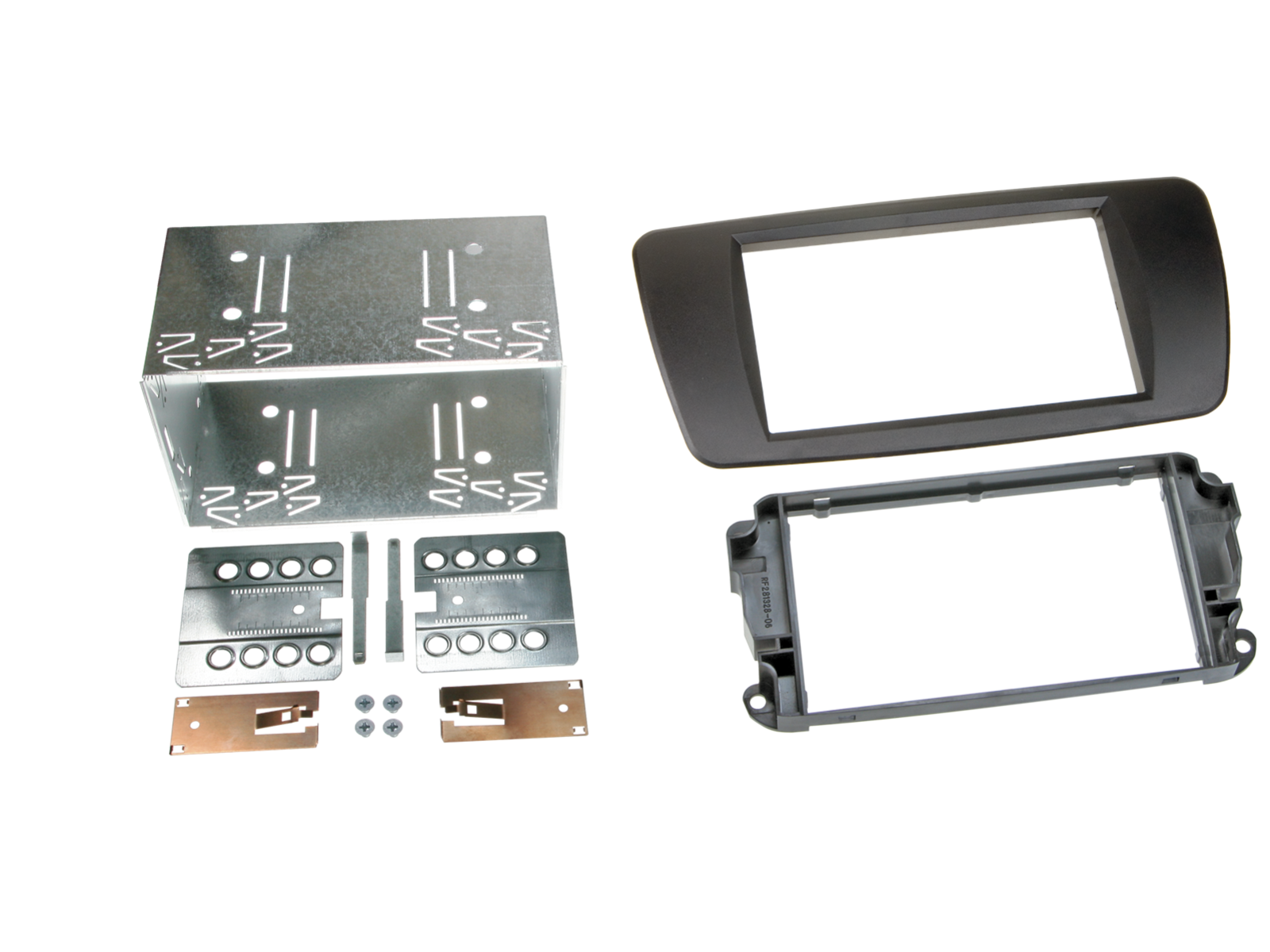 Seat Ibiza Mk4 (2008-2017) Double DIN flush fit car audio fascia cage adapter panel (MATT BLACK)